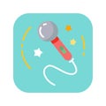 Microphone color flat icon. Vector clipart, illustration.